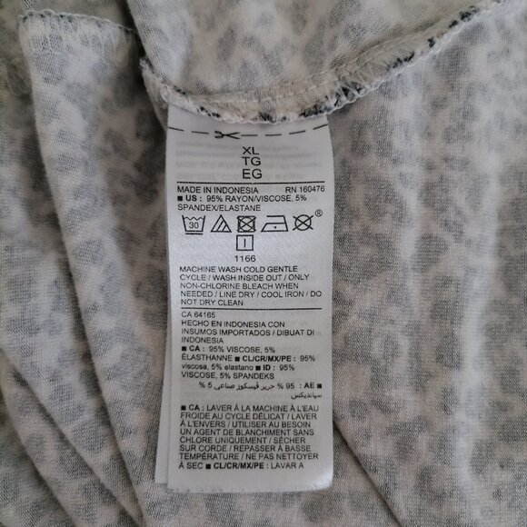 Old Navy Womens White Long Sleeve Round Neck Leopard Print Midi Dress Size XL - Picture 6 of 7